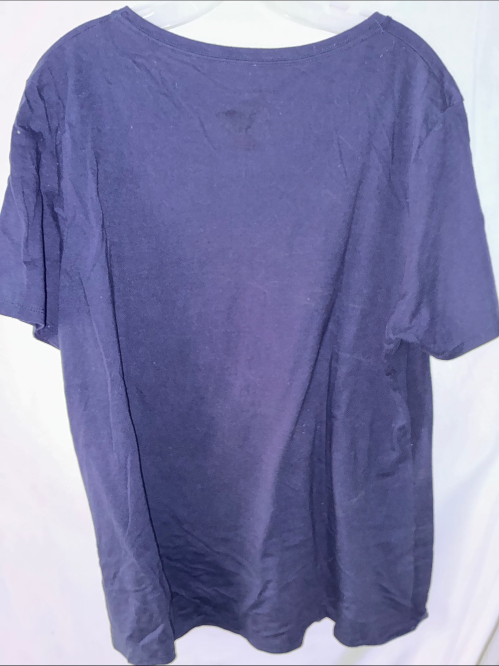 Just My Size Navy V-Neck Tee with Pink & Teal Butterfly Print - Picture 4 of 4